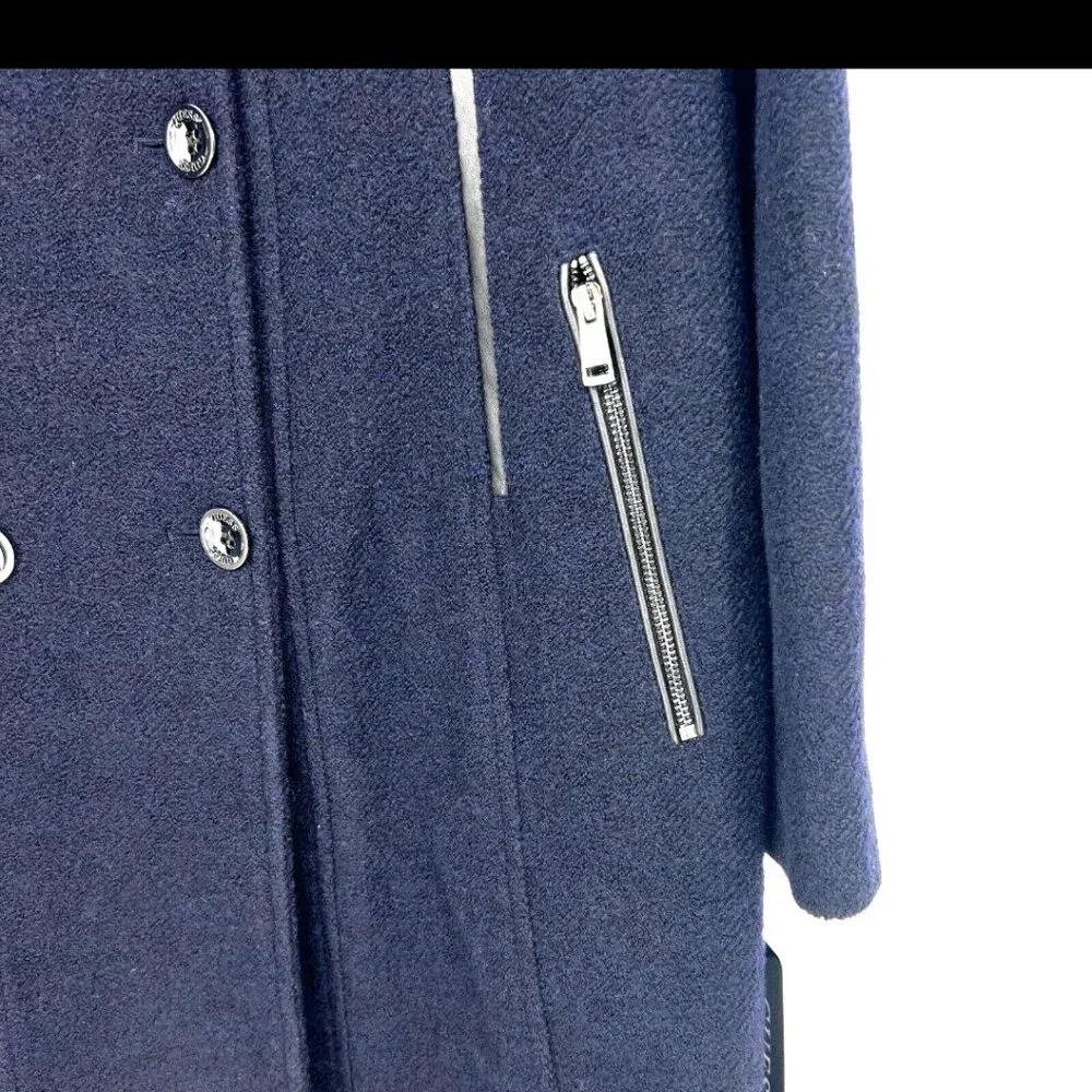Guess Women's Dark Blue Double-Breasted Pea Coat XL - Picture 7 of 16